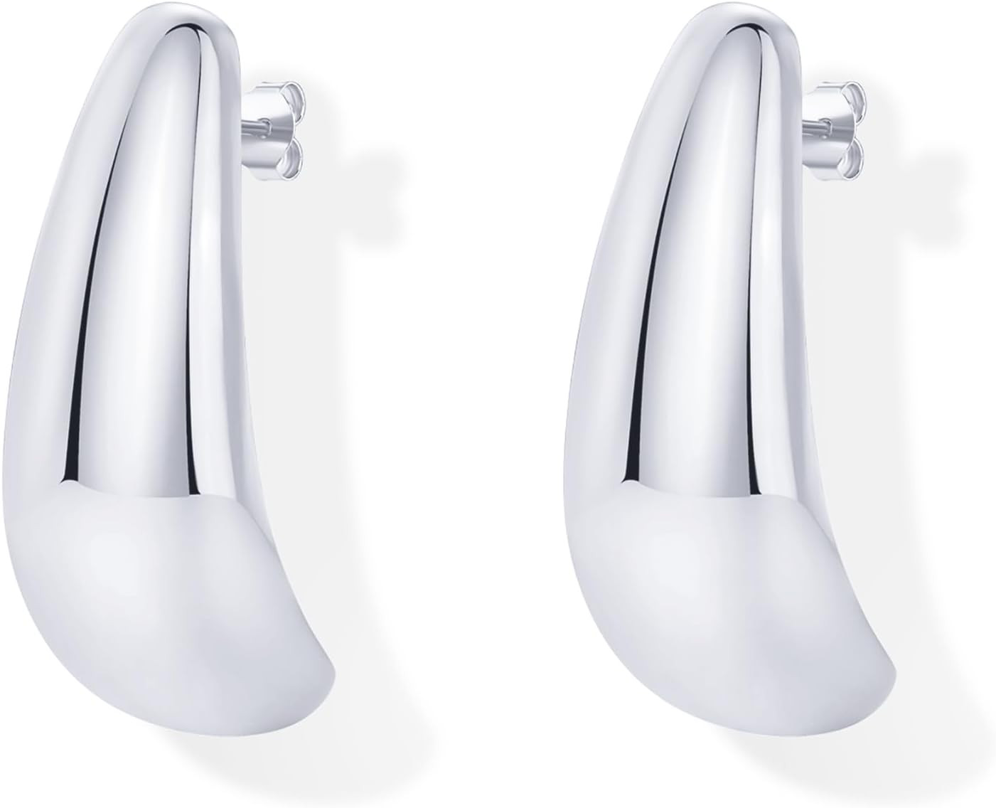 PAVOI 14K Gold Plated Sterling Silver Posts Statement Chunky Drop Dangle Earrings | Teardrop Half... | Amazon (US)