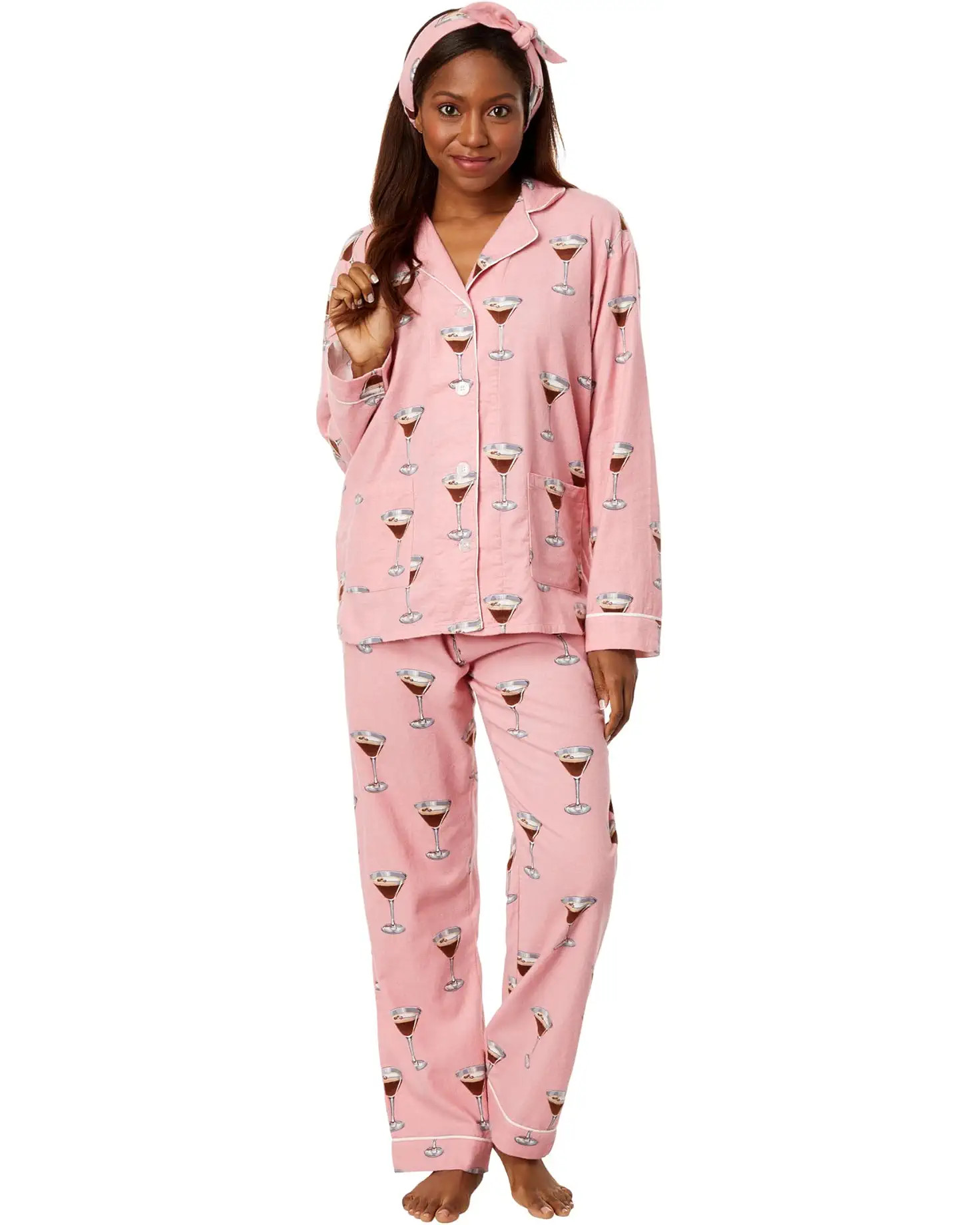 Flannel PJ Set with Headband | Zappos