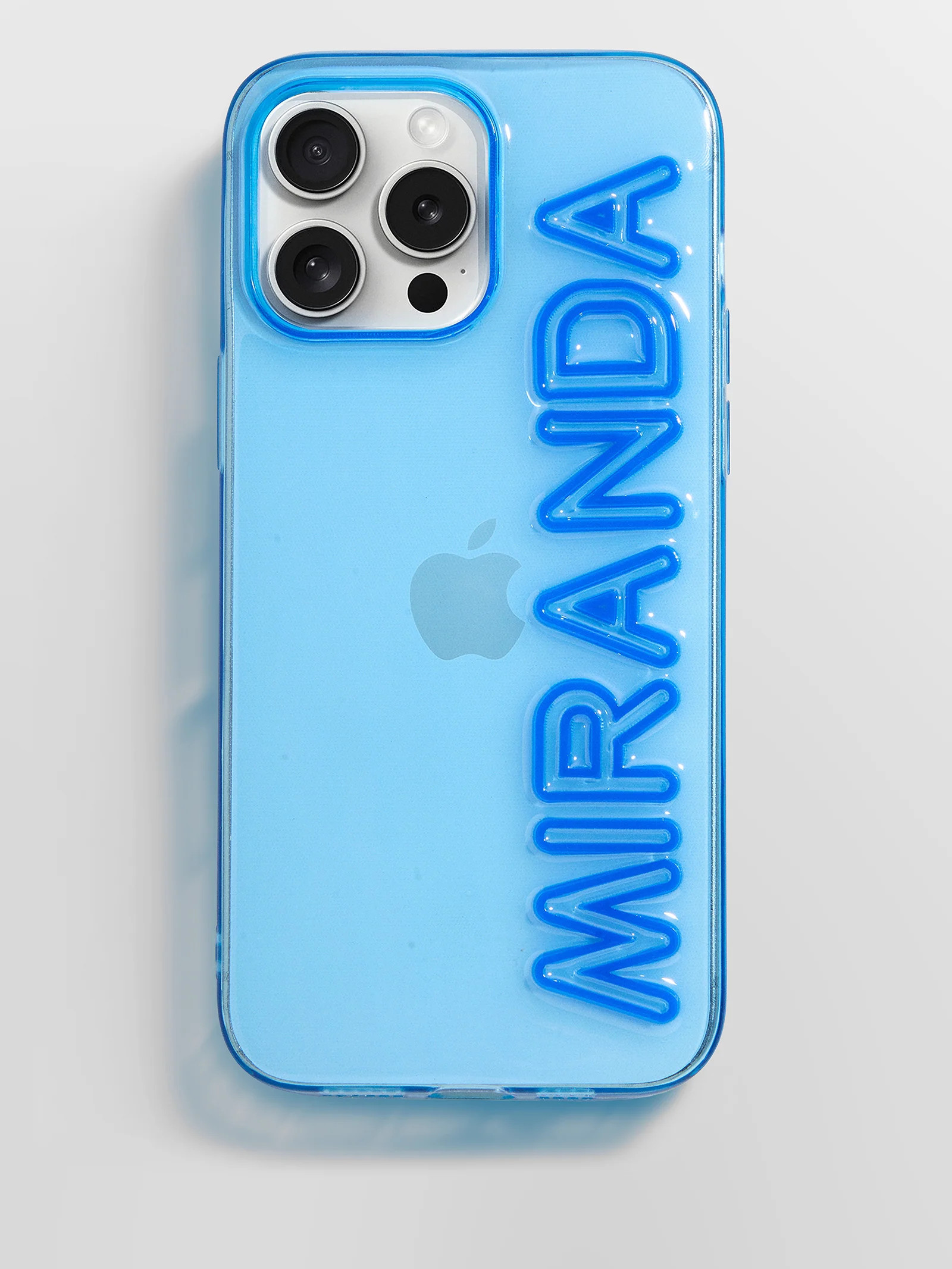 Fine Line Custom iPhone Case - Transparent Blue/Cobalt Blue | BaubleBar