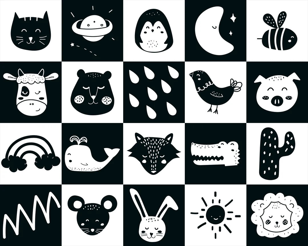 120 High Contrast Baby Cards Bundle  Printable Montessori - Etsy | Etsy (US)