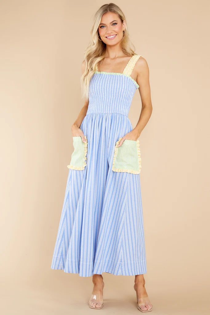 Spice Of Life Blue Striped Maxi Dress | Red Dress 