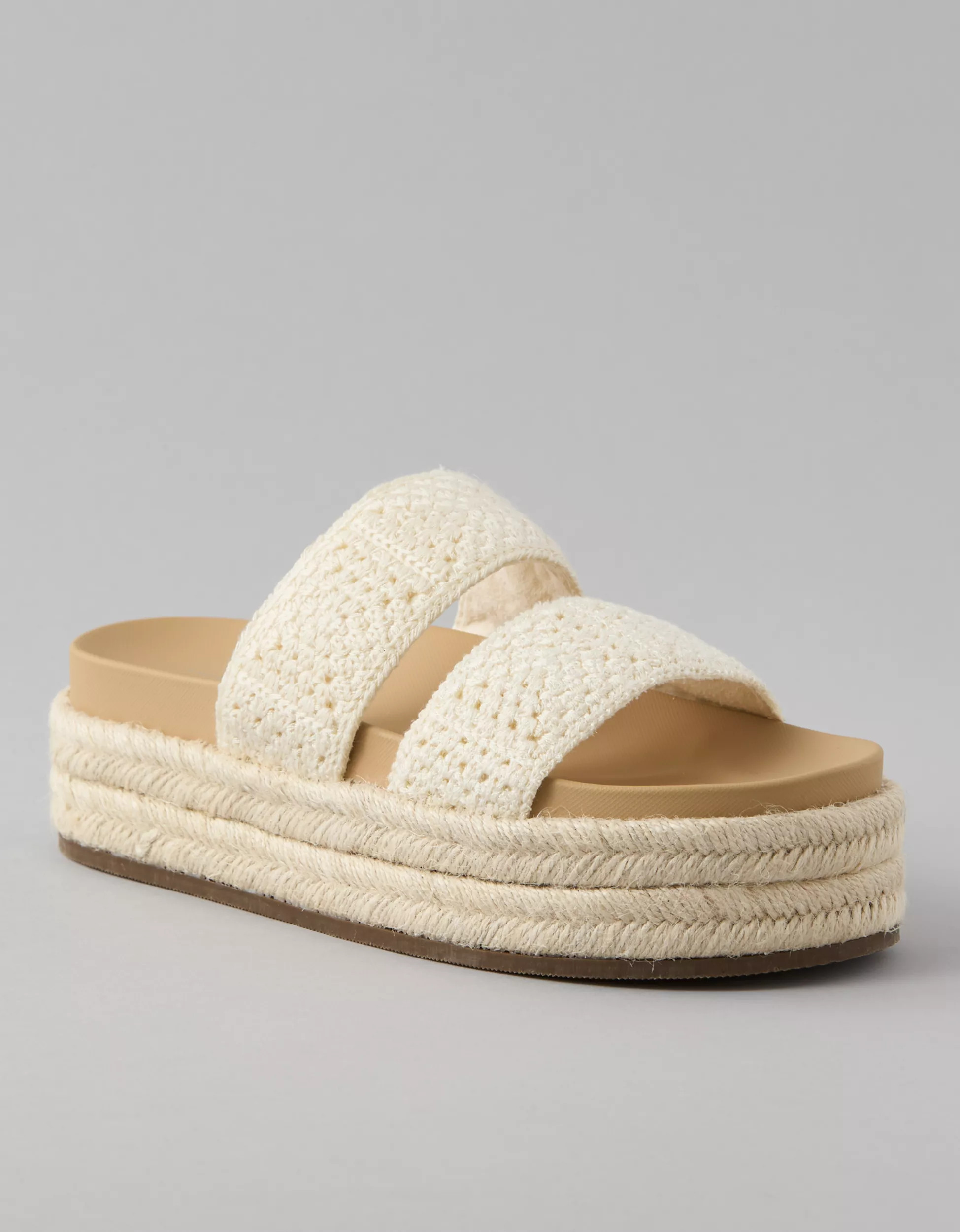 AE Crochet Flatform Espadrille Sandal | American Eagle Outfitters (US & CA)