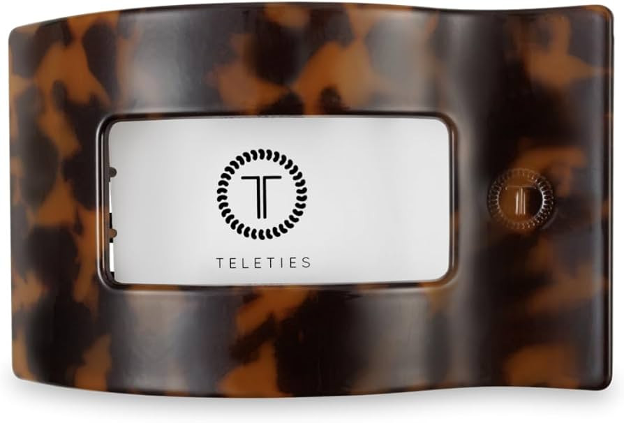 TELETIES - Large Flat Rectangle Clip - For Thick Hair - For Lounging, Travel, Yoga, & More - Stro... | Amazon (US)