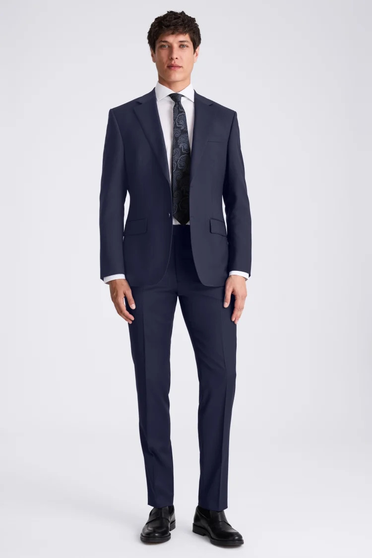 Tailored Fit Navy Twill Suit | Moss Bros Retail