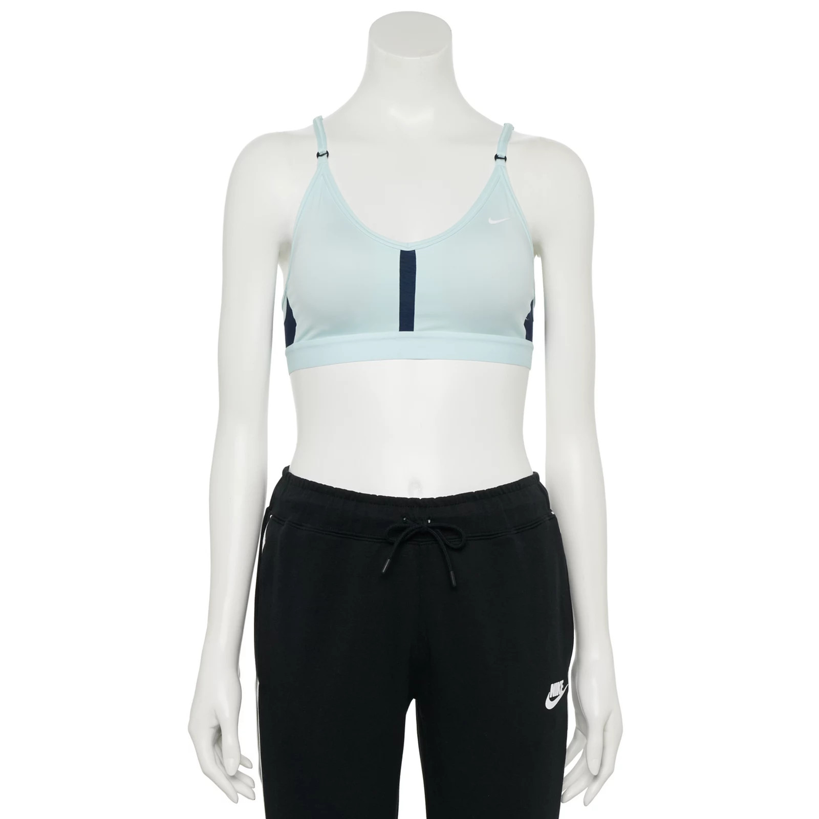 Women's Nike Dri-FIT Indy Light-Support Padded V-Neck Sports Bra, Size: Large, Blue | Kohl's