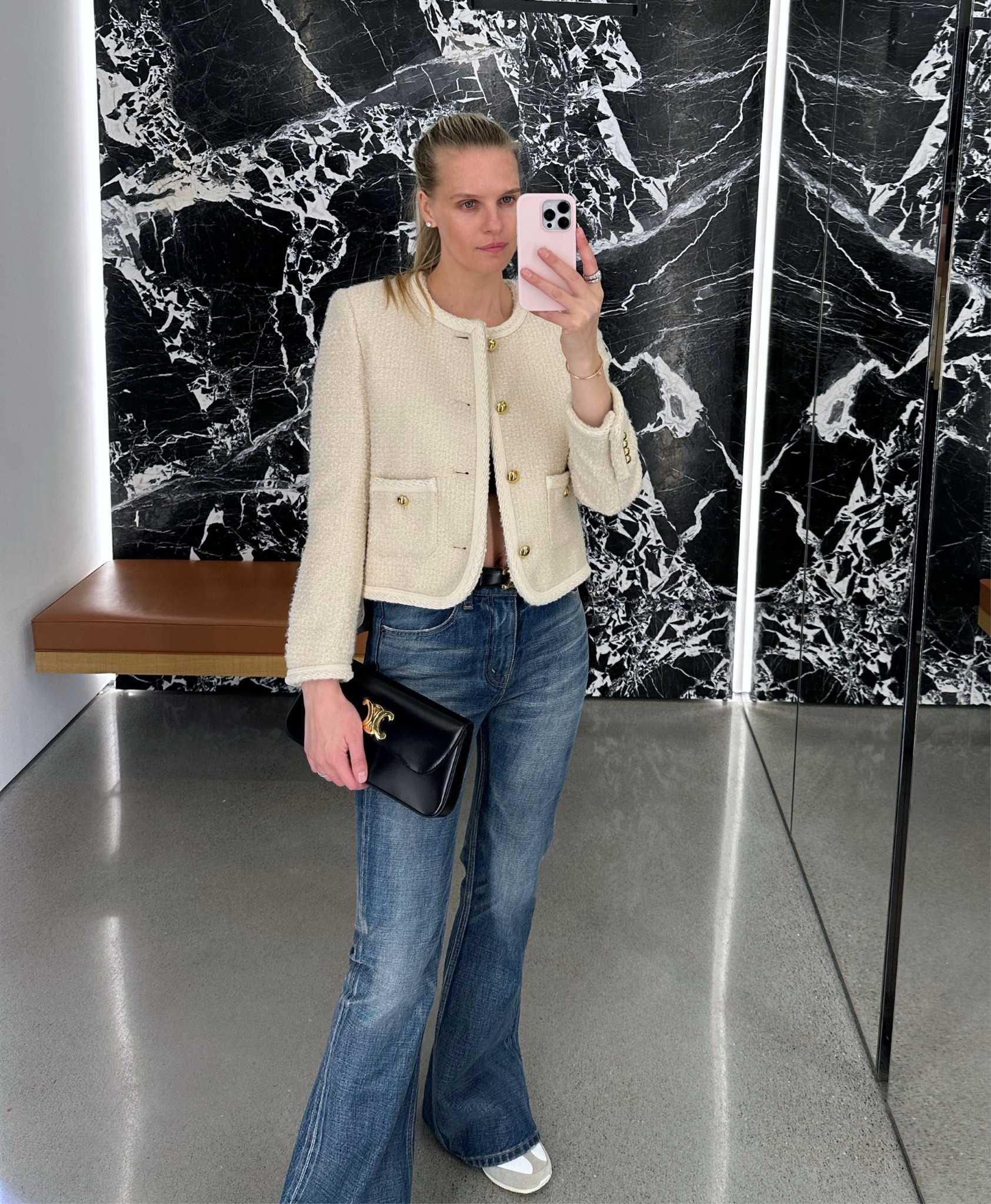 Marco jeans a.k.a Kendrick Lamar jeans. Fit of the jeans is low rise and relaxed. I sized down to get more higher rise and fitted look.
Available to order-selling fast 🔥DM to get yours!
#celine #kendricklamarjeans #jjmstyle #jeans #flarejeans 

#LTKSeasonal #LTKStyleTip #LTKSaleAlert