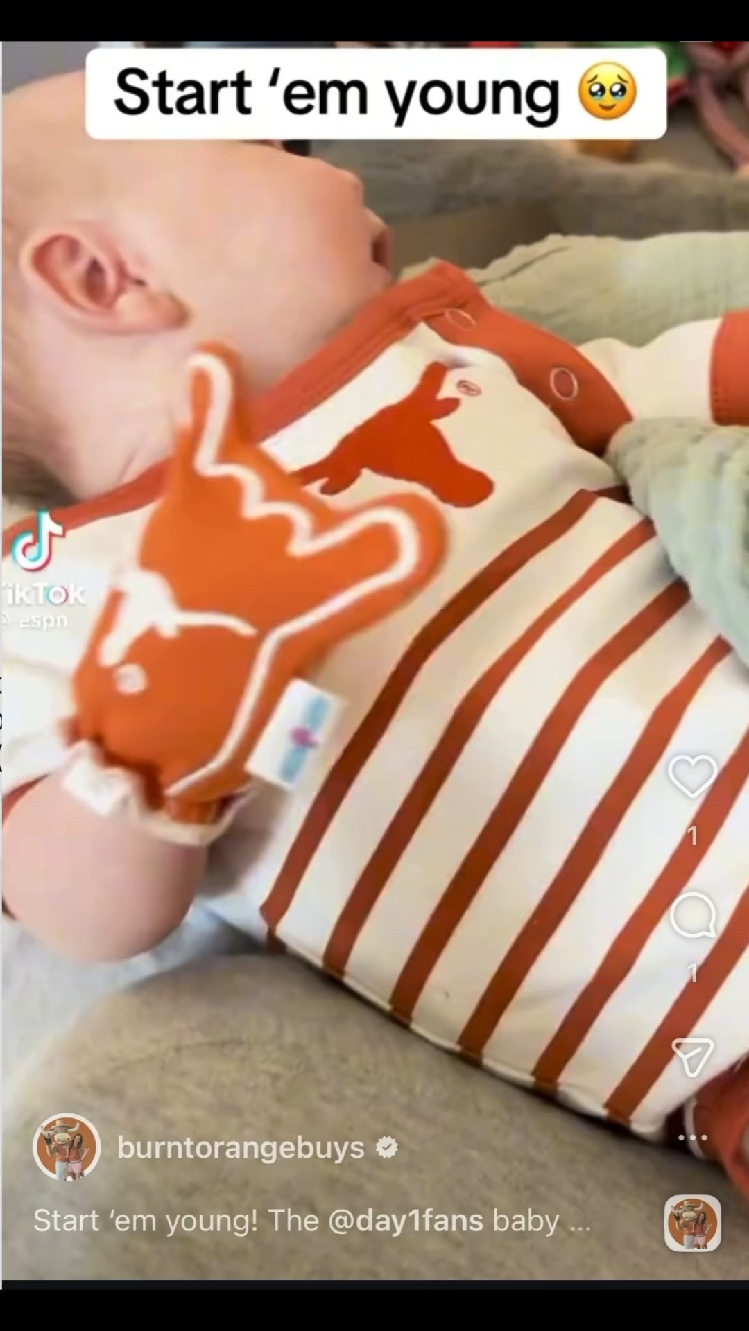 Start ‘em young! The @day1fans baby mittens are the perfect gift for the littlest longhorn in your life! ($23)

#LTKmomlife #LTKBaby #LTKBump