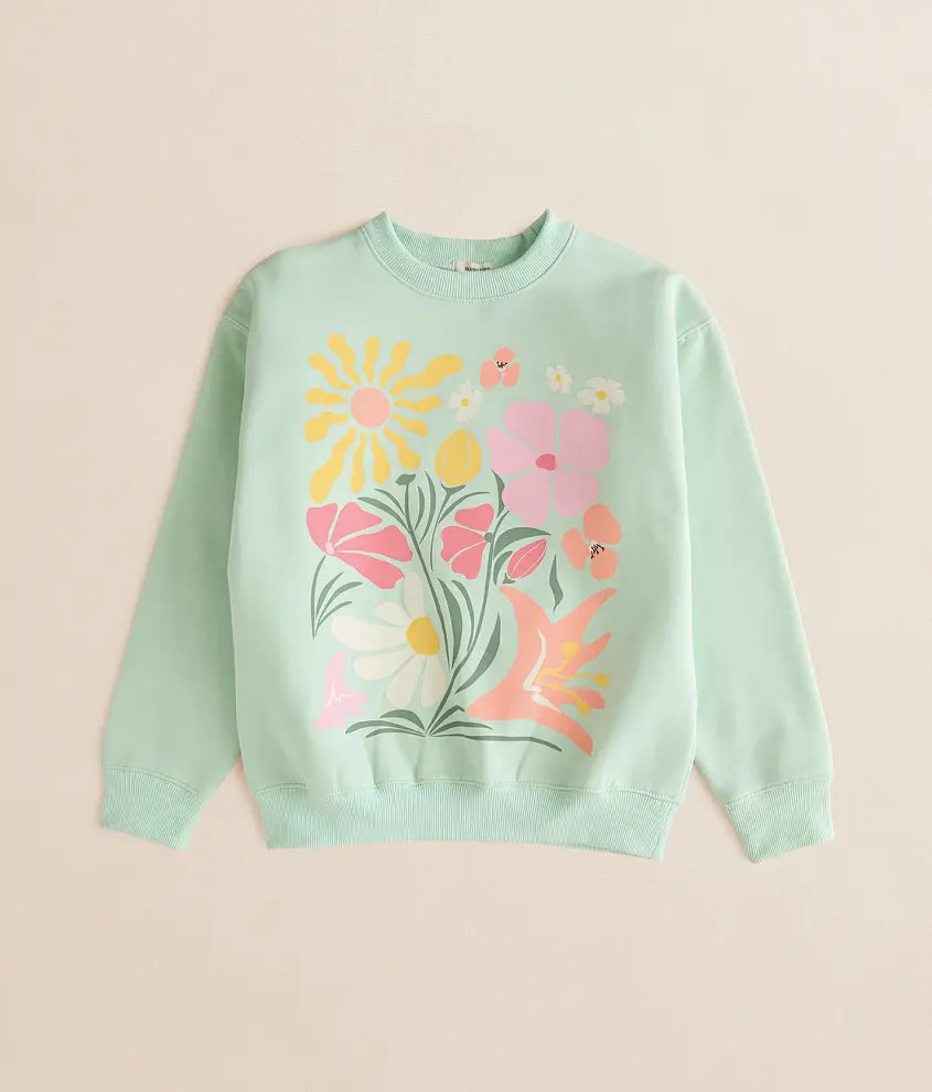 Girls - Floral Golden Pullover | Buckle