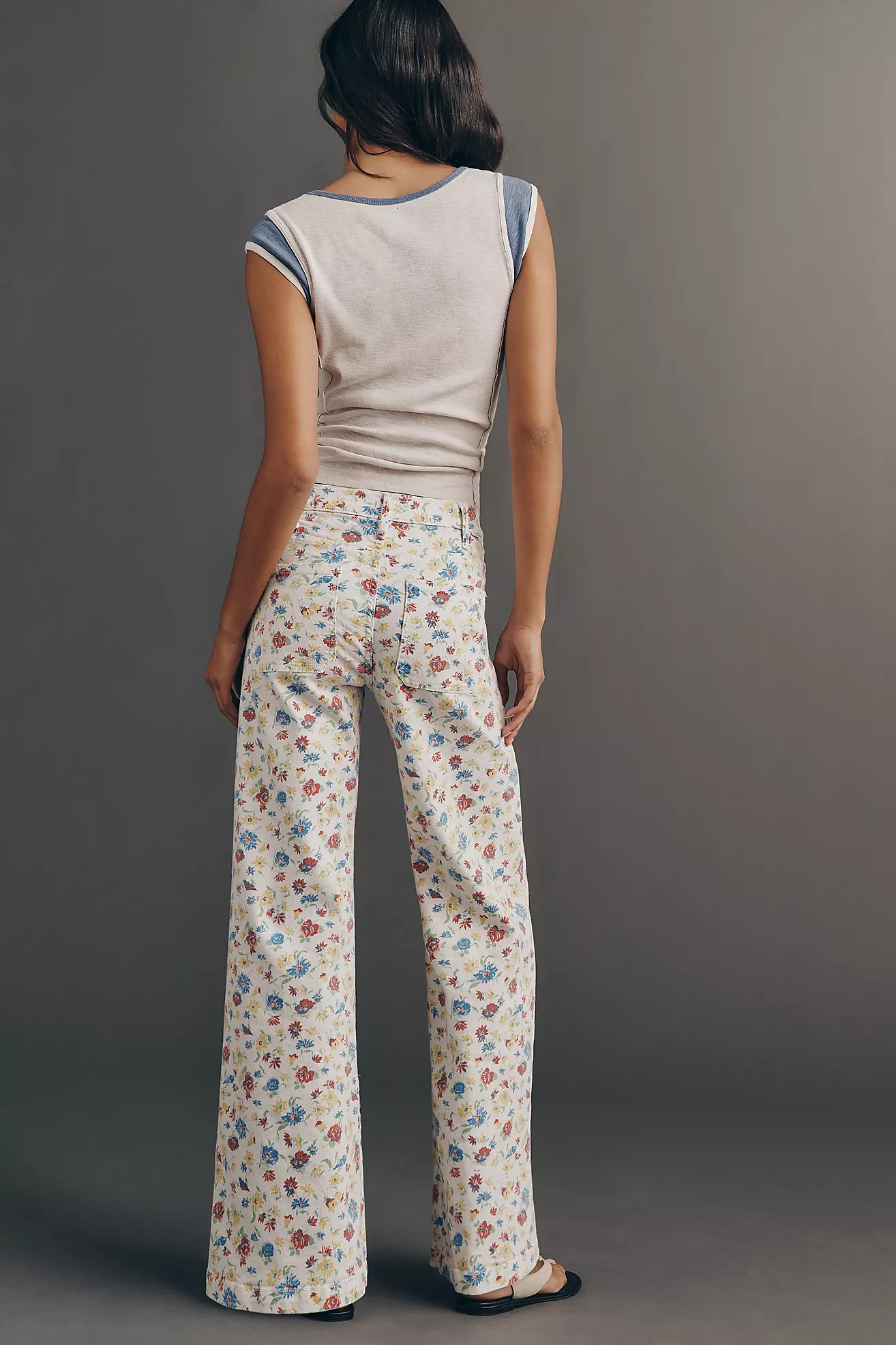 MOTHER The Hustler Roller Patch Pocket High-Rise Wide Leg Jeans | Anthropologie (US)