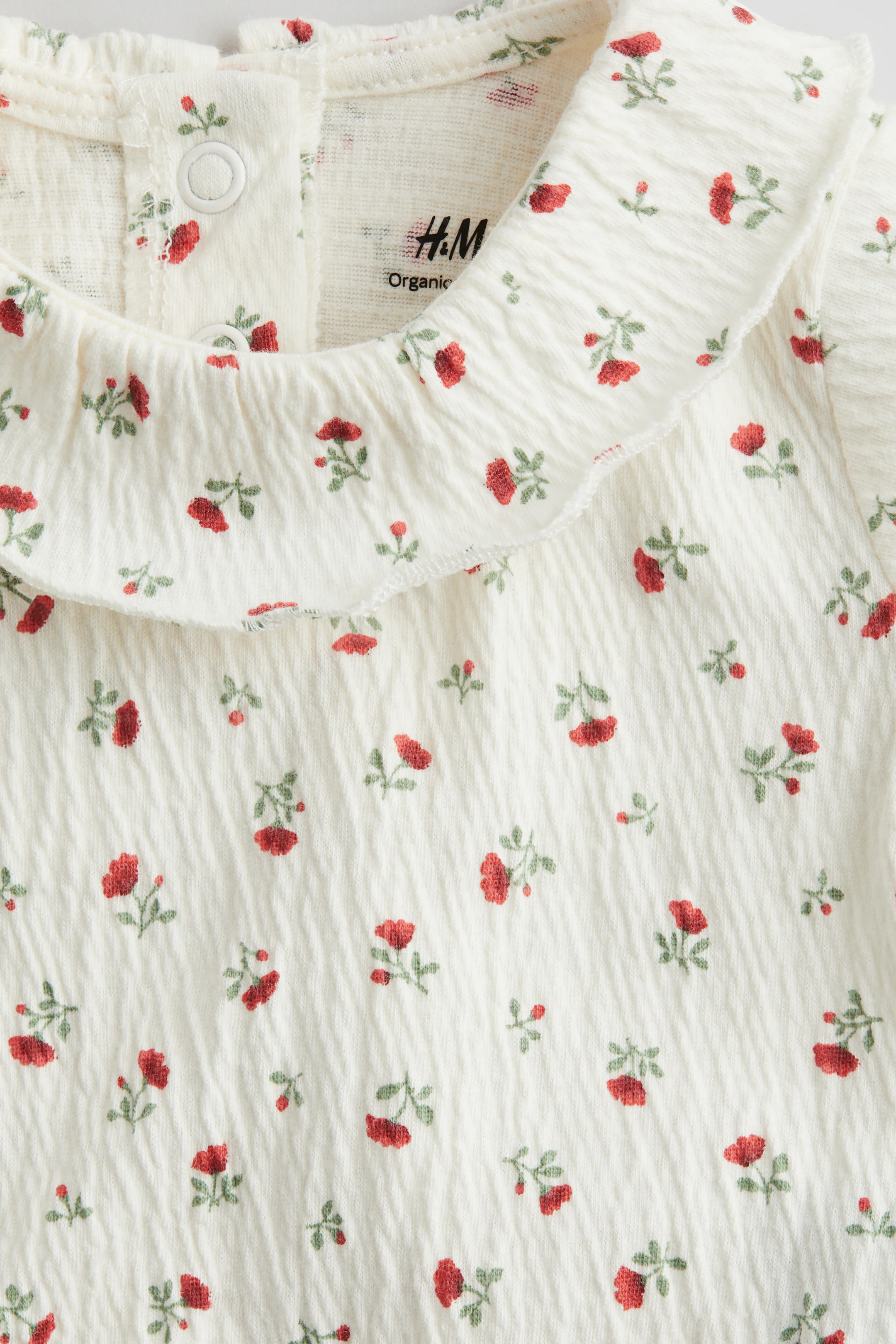 Collared crinkled bodysuit - Cream/Floral - Kids | H&M GB | H&M (UK, MY, IN, SG, PH, TW, HK)