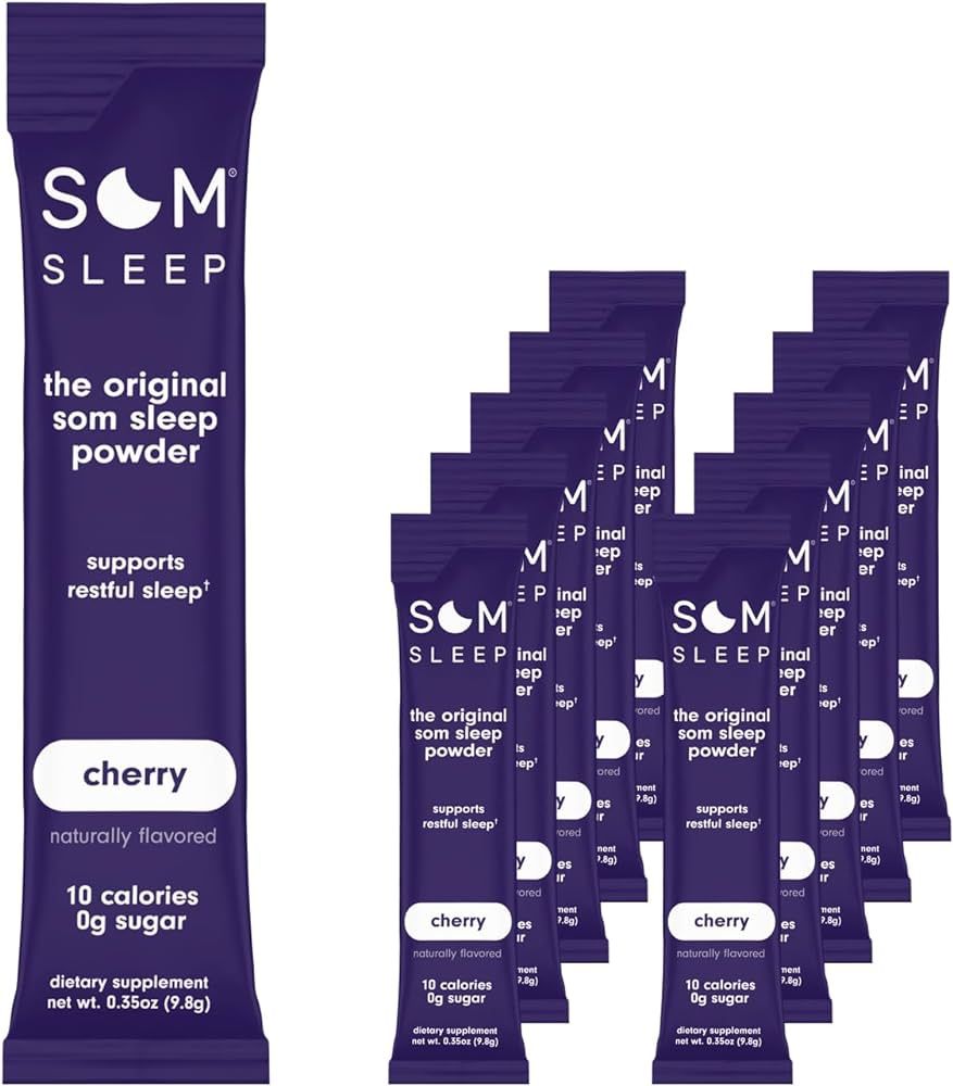 Som Sleep, Restful Sleep Powder Drink Mix w/Melatonin, Magnesium, Vitamin B6, L-Theanine & GABA ... | Amazon (US)