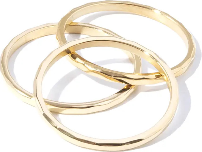 Hazel Set of 3 Hammered Stacking Rings | Nordstrom