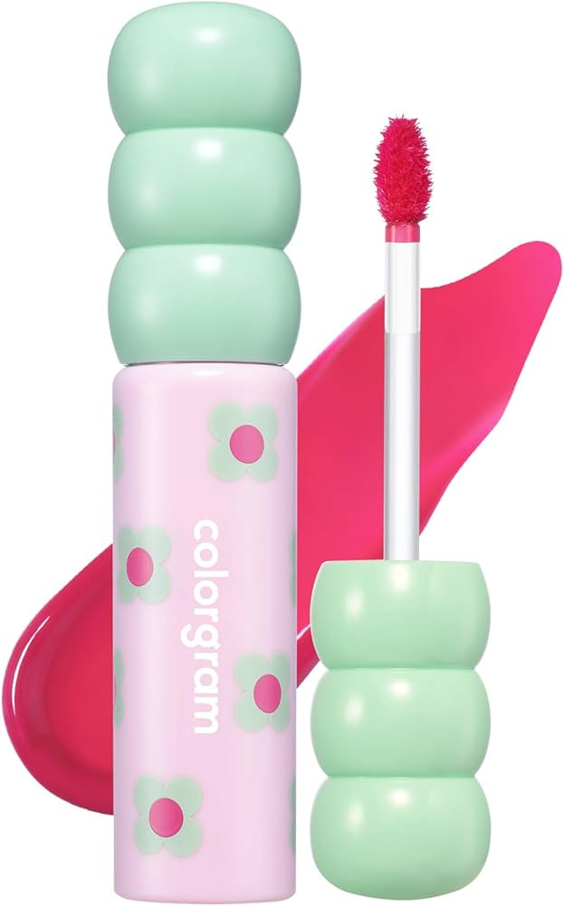 COLORGRAM Fruity Glass Tint 04 Adorable Berry | Glossy Dewy Lip Stain, Highly Pigmented Strawberr... | Amazon (US)