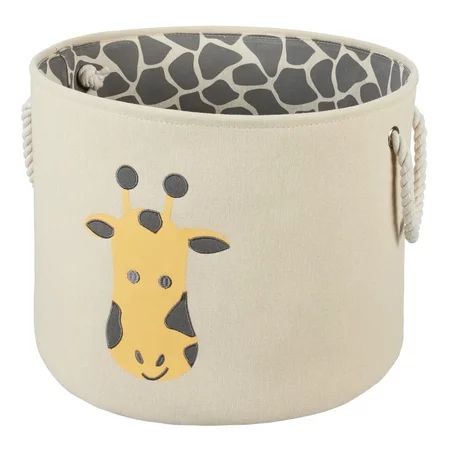 Round Beige Canvas Storage Basket Giraffe | Walmart (US)