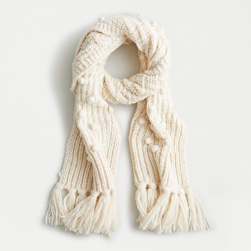 Chunky knit bobble scarf | J.Crew US