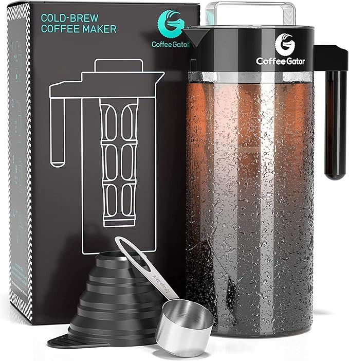 Coffee Gator Cold Brew Coffee Maker - 47 oz Iced Tea and Iced Coffee Maker and Pitcher w/Glass Ca... | Amazon (US)