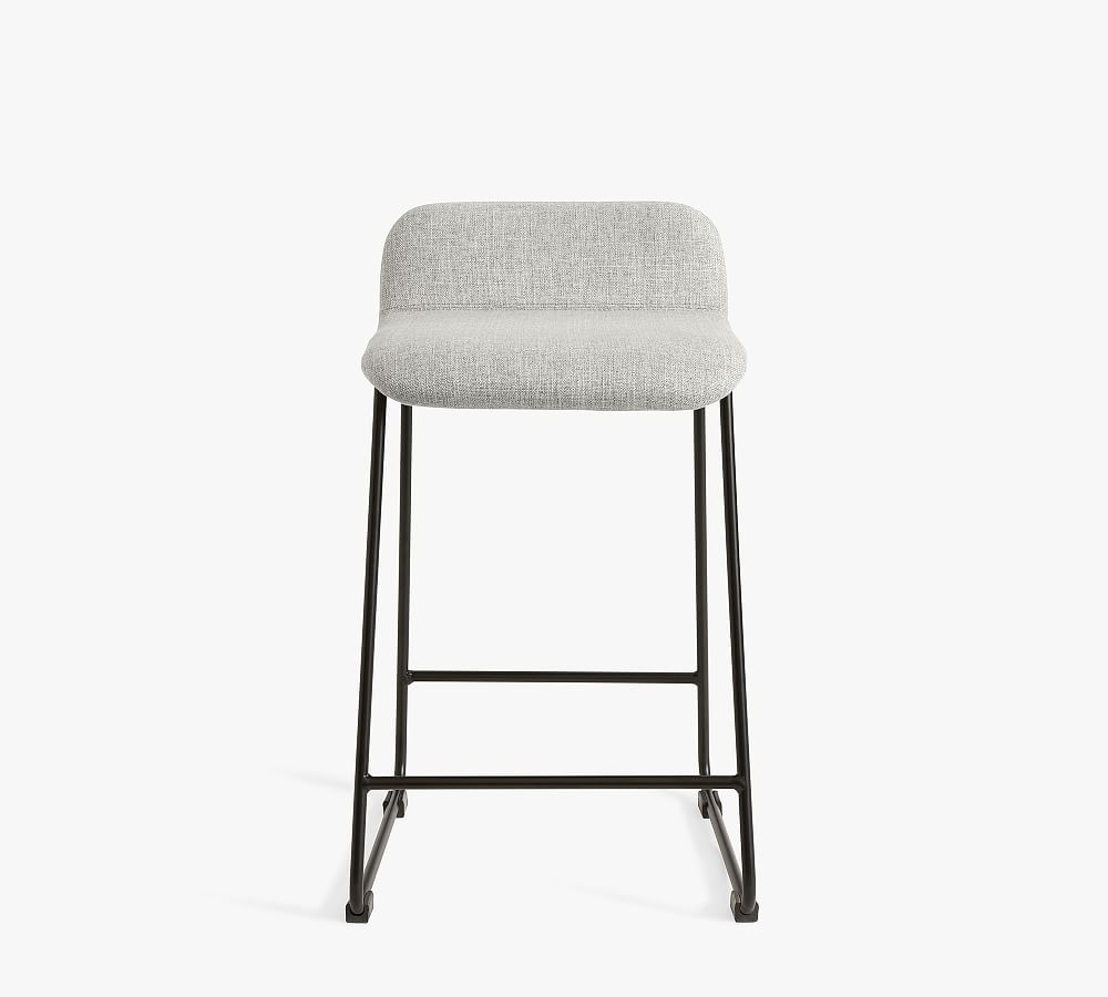 Zoe Upholstered Metal Stool | Pottery Barn (US)