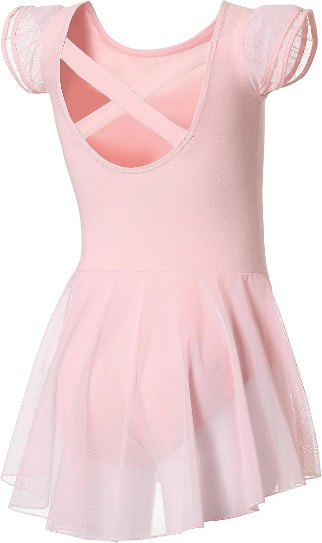 DIPUG Ballet Leotards for Girls Ballet Leotard with Skirt Toddler Dance Leotards Flutter Sleeve a... | Amazon (US)