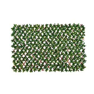 36 in. H x 72 in. W Golden Artificial Gardenia Leaves PVC Expandable Trellis | The Home Depot