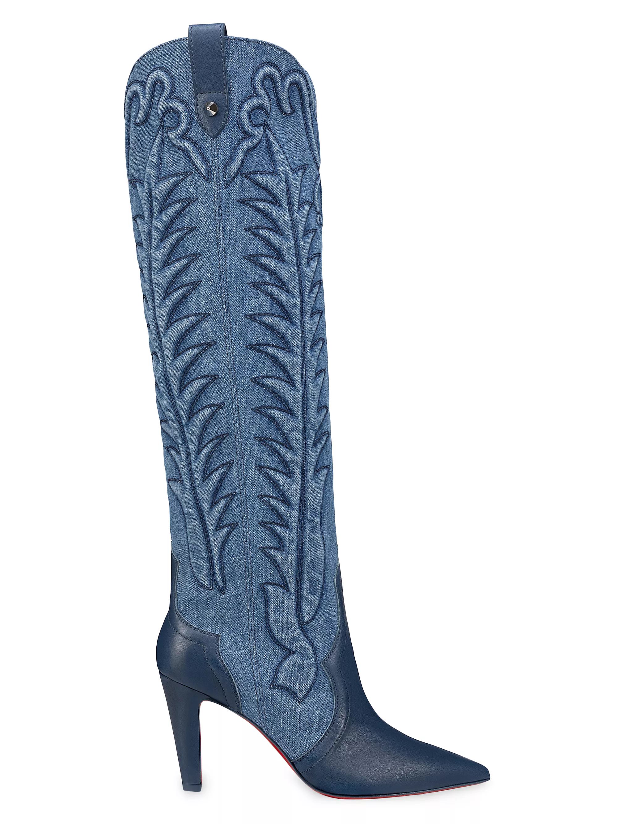 Santia Botta 85MM Denim Boots | Saks Fifth Avenue