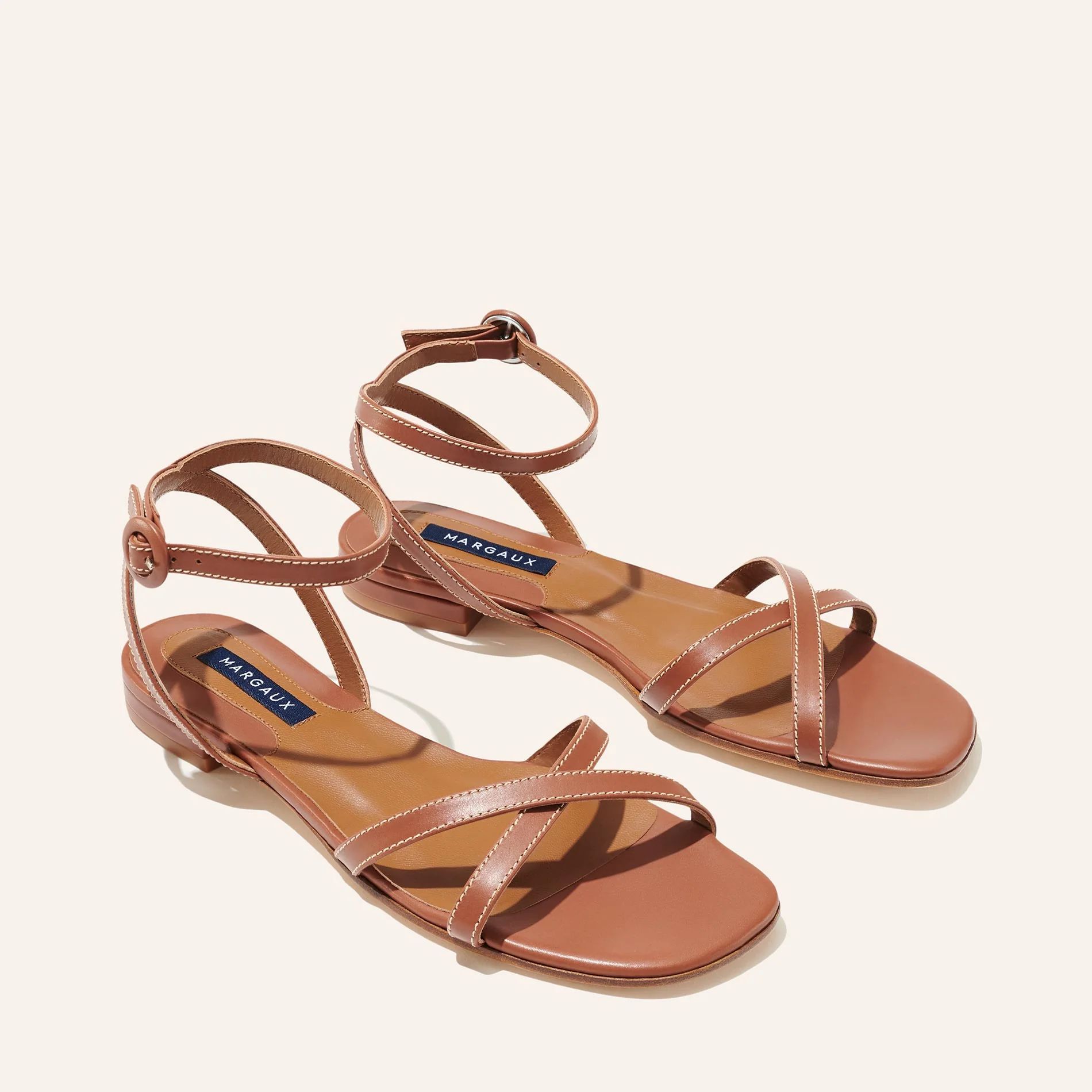 The Flat Sandal - Saddle Nappa | Margaux