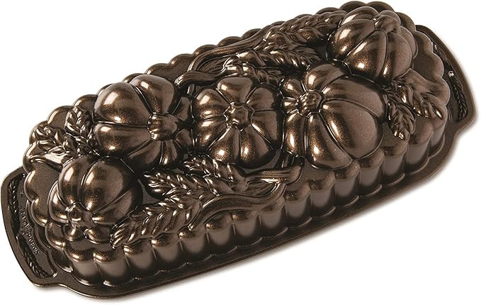 Nordic Ware 93448 Wheat & Pumpkin Cast Loaf Pan, 6 Cup Capacity, Bronze | Amazon (US)