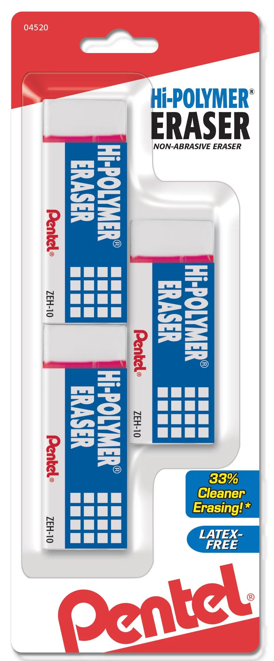 Pentel Hi-Polymer Block Eraser, White, 3-Count | Walmart (US)