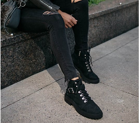 Vince Camuto x Styled Snapshots Lace-Up Boots - Bindelia | QVC
