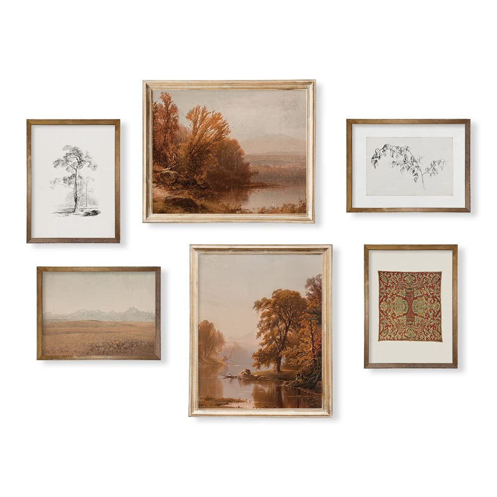 Fall Autumn Lake River Nature Meadow - French Country Kitchen Prints Posters - Boho Art Deco Land... | Amazon (US)