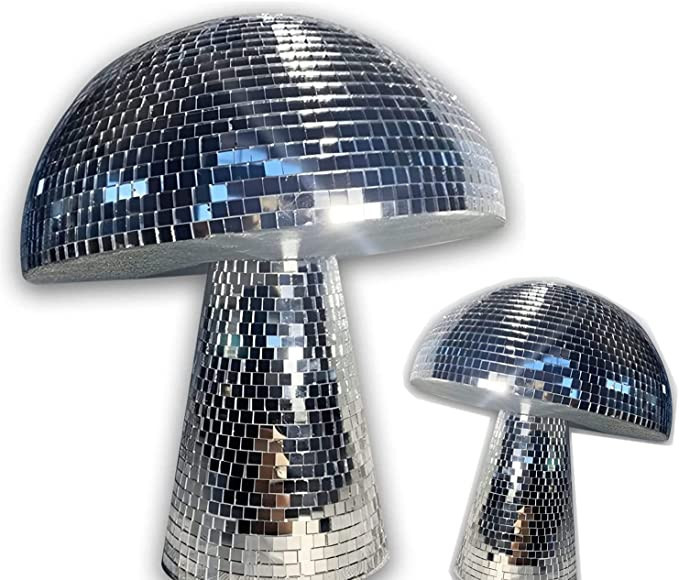 Mushroom Disco Ball Mirror Disco Ball Mushroom Shape Home Art Decorations Silver Disco Ball Retro... | Amazon (US)