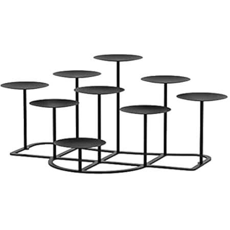 Candelabra Fireplace Candle Holder: Black Metal Pillar Candle Holders for Inside Fireplace Mantle... | Amazon (US)