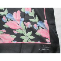 Vintage Polyester Scarf Le Jardin D Amour Flower Print | Etsy (US)
