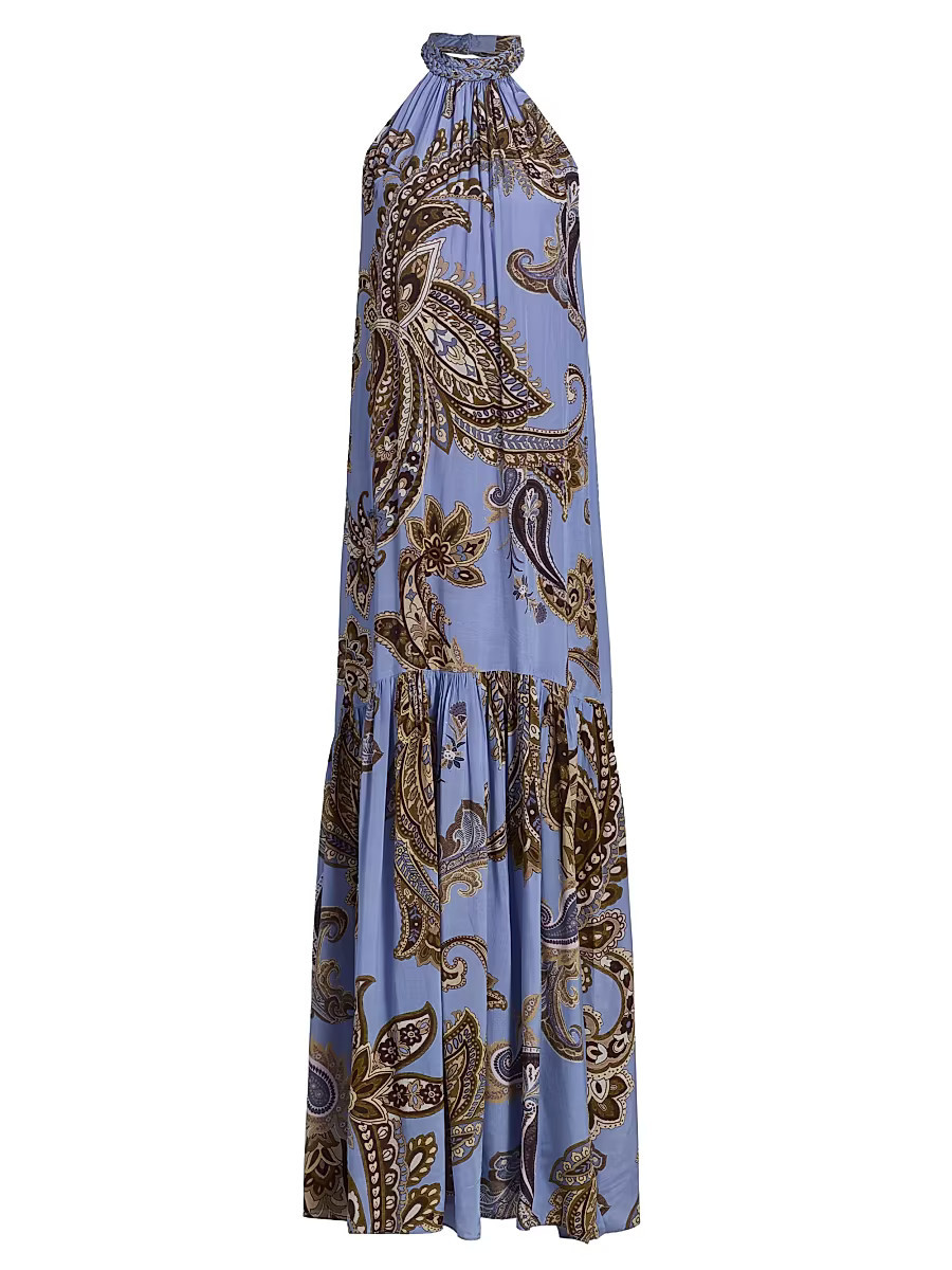Women's Saya Paisley Sleeveless Maxi Dress - Cornflour Blue - Size Large | Saks Fifth Avenue