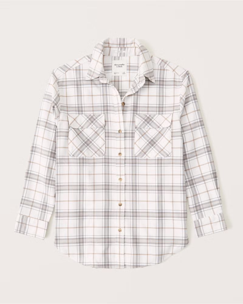 Women's Oversized Flannel Shirt Jacket | Women's Tops | Abercrombie.com | Abercrombie & Fitch (US)