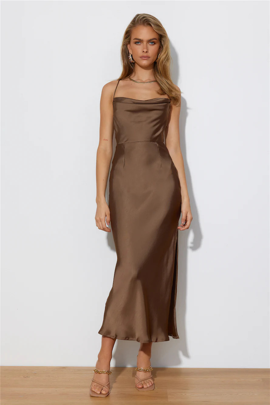 Lost And Found Midi Dress Brown | Hello Molly (AU)