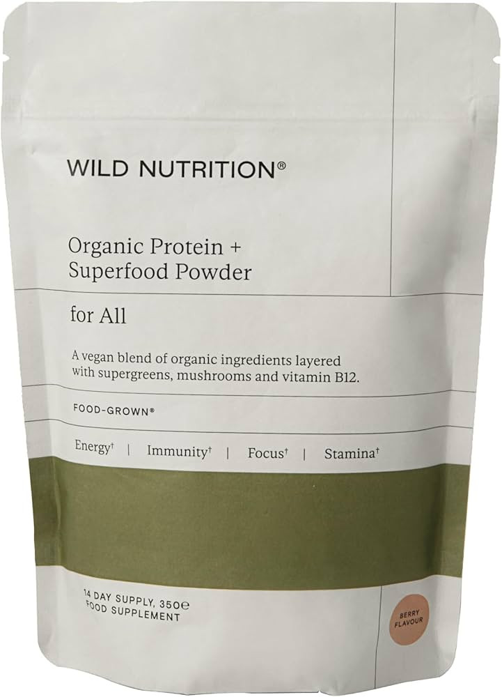 WILD NUTRITION Food-Grown® Vegan Protein Powder Super Food Blend | Organic Ingredients No Synthe... | Amazon (UK)