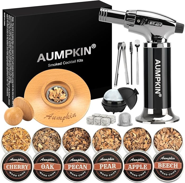 Whiskey Smoker Kit with Torch, 6 Flavors Wood Chips – Bourbon Cocktail Smoker Infuser Kit, Old ... | Amazon (US)