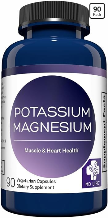MD. Life Potassium Magnesium Supplement - 90 Capsules - Magnesium Potassium Supplement - High Abs... | Amazon (US)