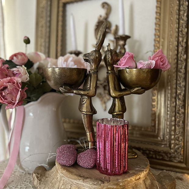 Standing Rabbit with Display Bowl | Antique Farm House