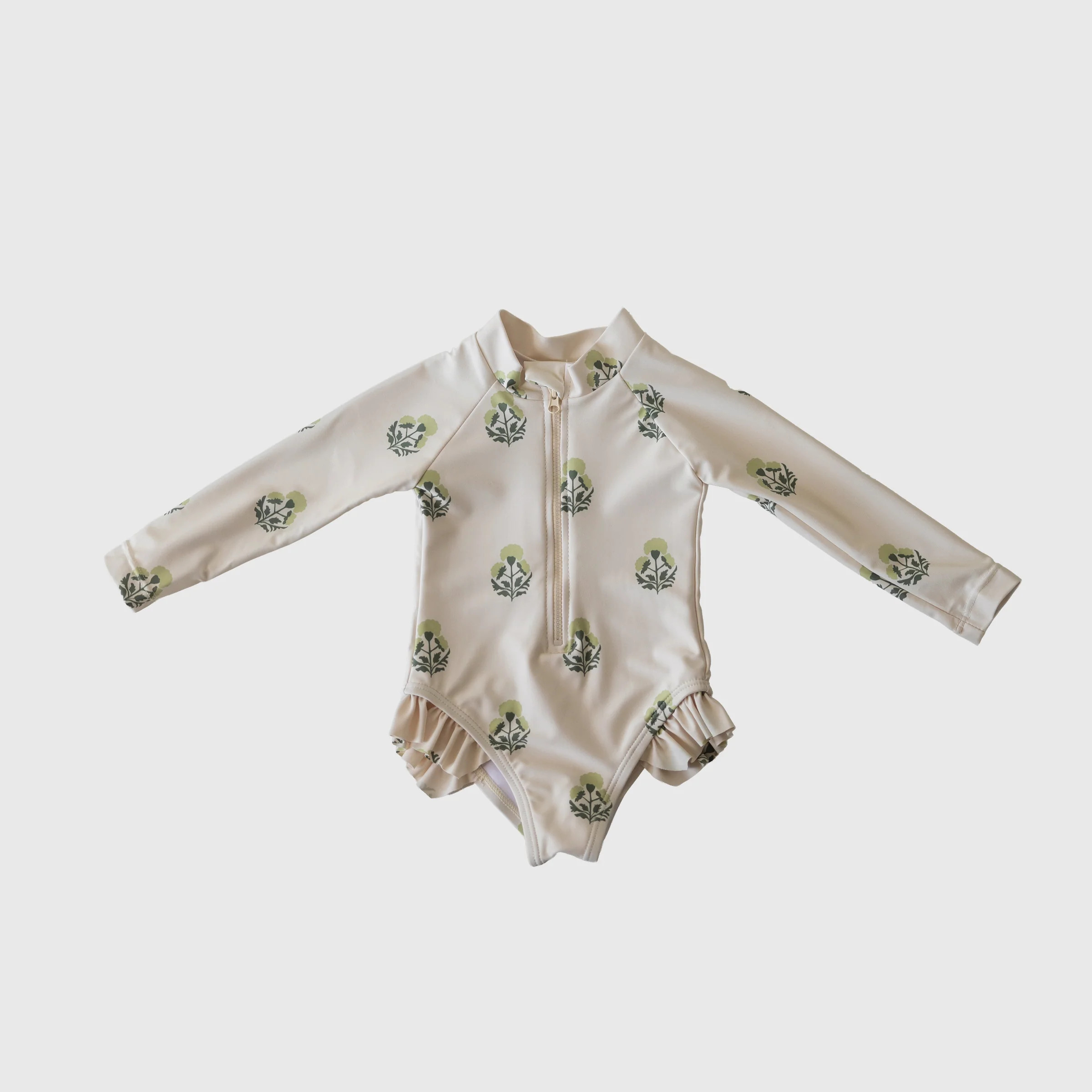 Girl's Long Sleeve Swimsuit | Marigold | Forever French