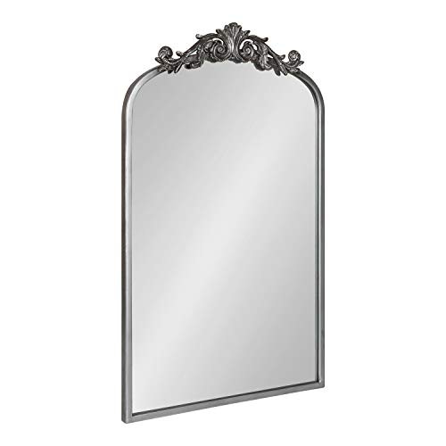 Kate and Laurel Arendahl Traditional Ornate Wall Mirror, 19 x 31, Antique Silver, Decorative Mirror with Baroque Inspired Detailing | Amazon (US)