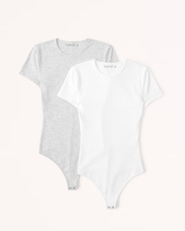 Women's 2-Pack Short-Sleeve Tee Bodysuits | Women's Tops | Abercrombie.com | Abercrombie & Fitch (US)