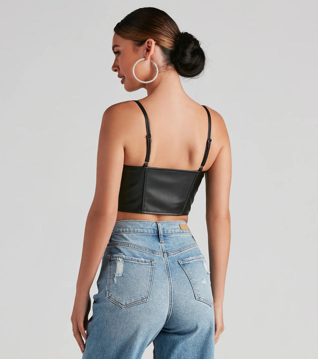 Bold Moment Faux Leather Corset Top | Windsor Stores