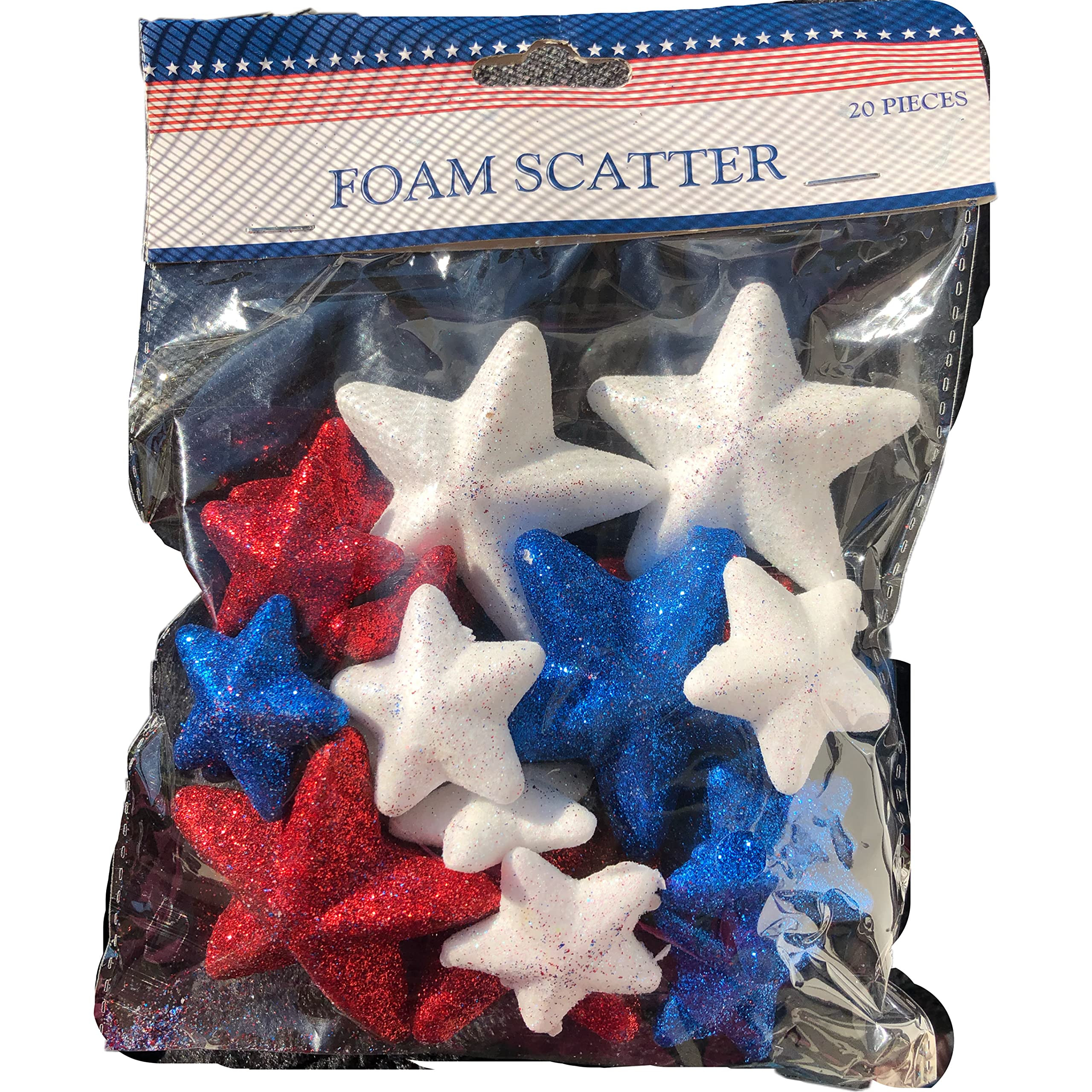 Red White and Blue Glitter Stars Fourth of July Confetti and Foam Scatter | Amazon (US)