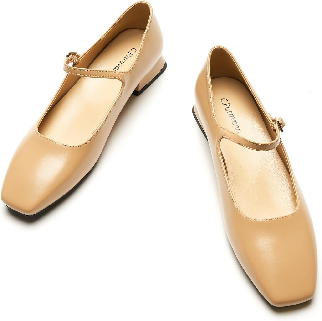 C.Paravano Women's Mary Jane | Comfortable Dressy Ballet Flats | Square Toe | Amazon (US)