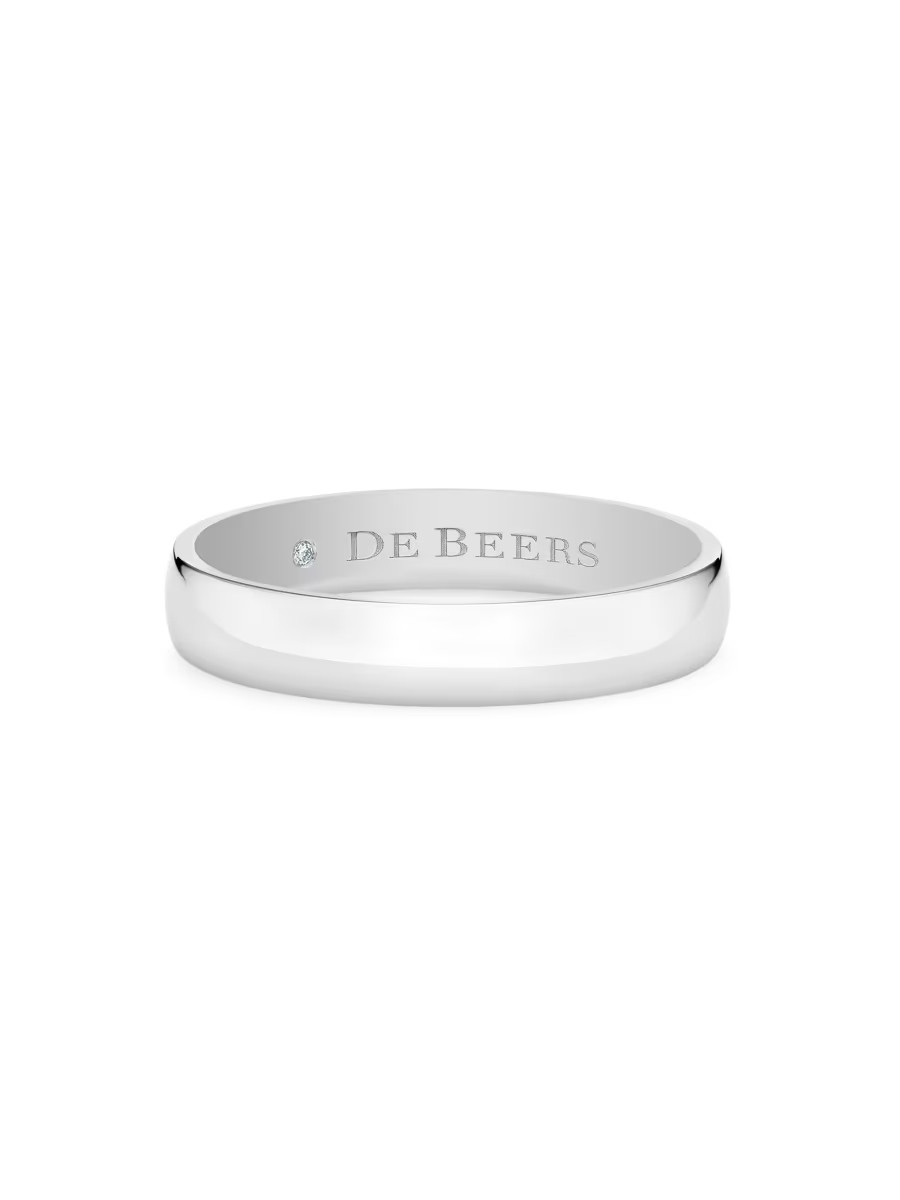 De Beers Jewellers Wide Court Platinum Band | Saks Fifth Avenue | Saks Fifth Avenue