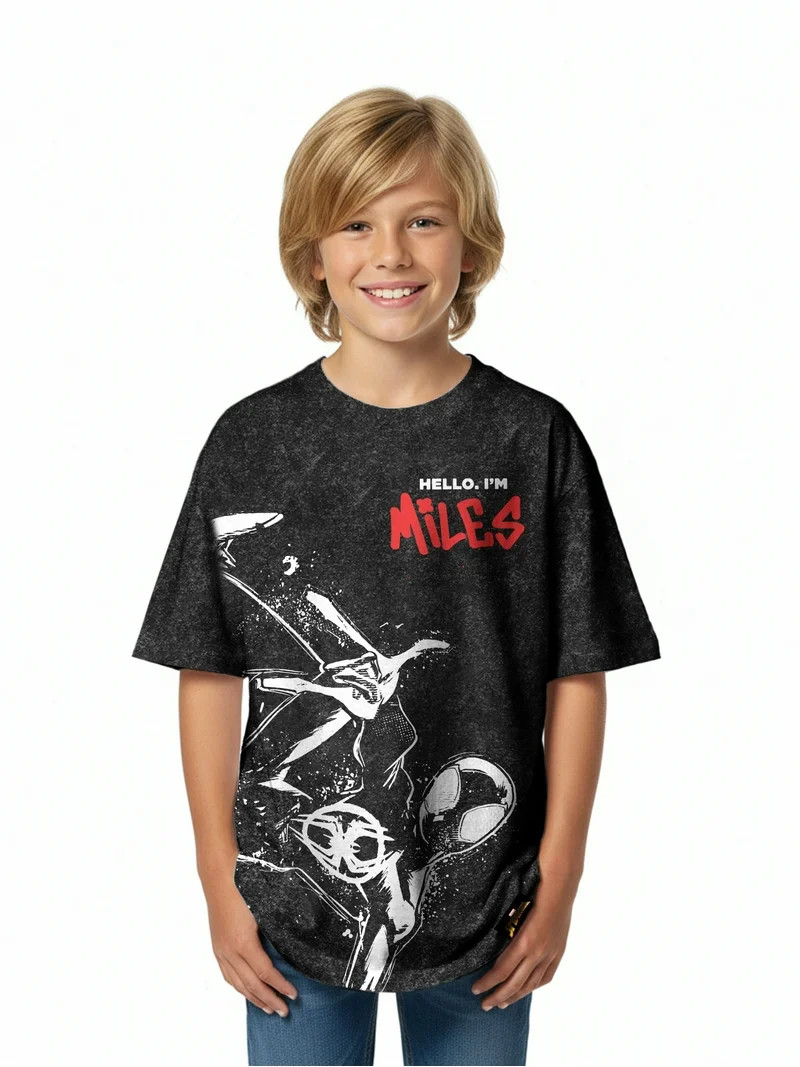 Spider-Man, Boys' Mineral Wash Graphic T-Shirt, I'm Miles, Sizes 4-18 | Walmart (US)