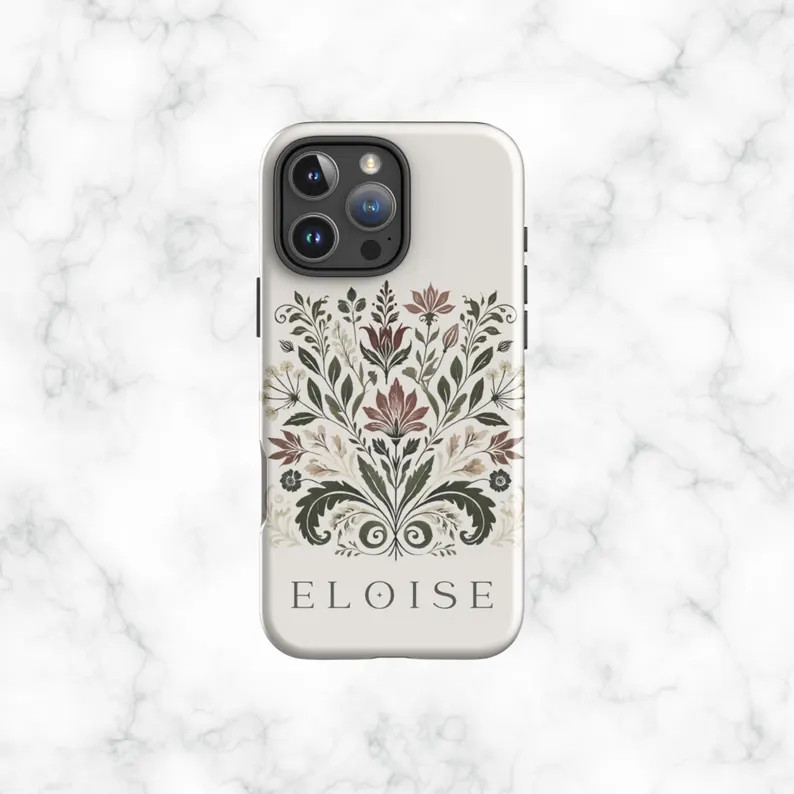 ELOISE Personalized Botanical Phone Case Name Phone Case Vintage Botanical Phone Case Vintage Flo... | Etsy (US)