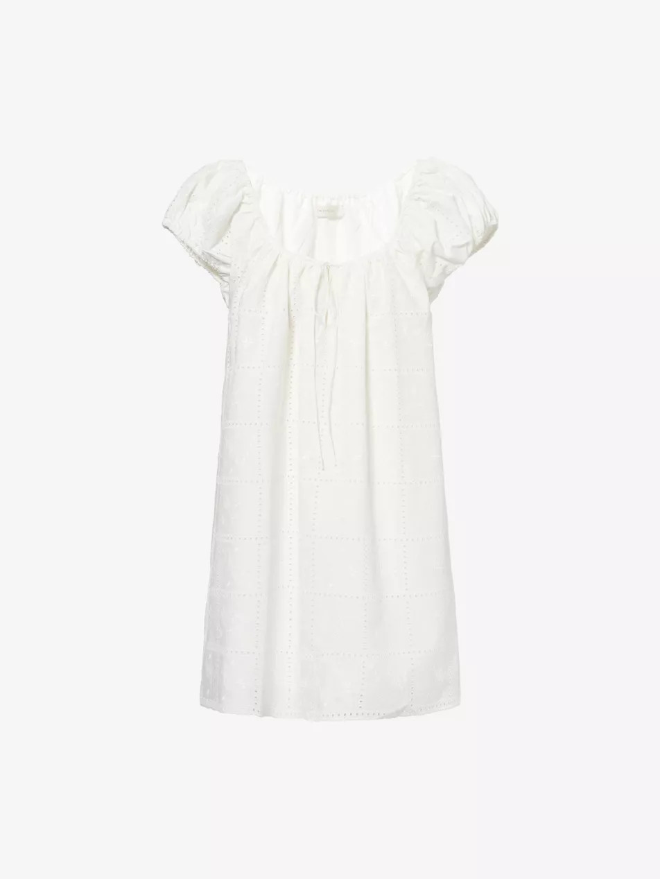 Serafina Embroidered Cotton-Blend Mini Dress | Selfridges
