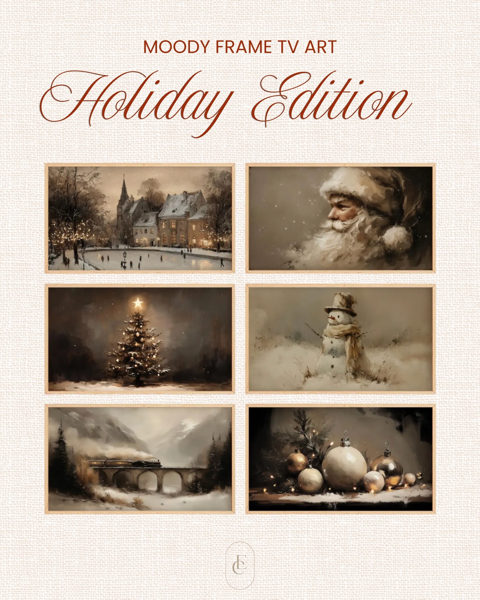 Don’t forget your TV when it comes to holiday decor ✨ These moody, neutral Frame TV art pieces add the coziest touch.🤎

#LTKHome #LTKHoliday